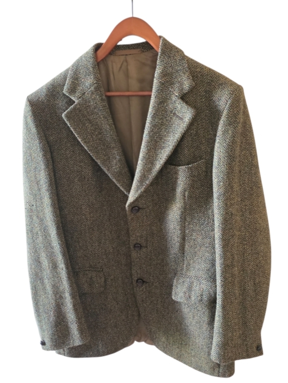 Dunn & Co. Crofter's 100^ Wool Harrison Tweed Brown  Sport Coat 44 Regular Vtg